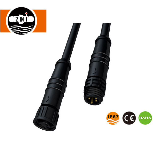 Conector impermeável de 3 pinos IP67